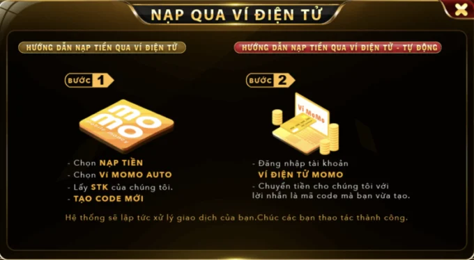 Nạp Bằng Ví Điện Tử